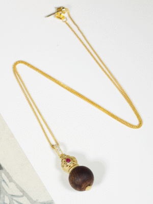 Gourd-Shaped Agarwood Pendant with Chain