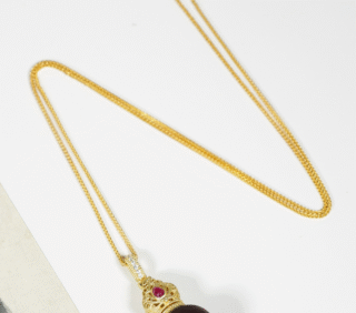 Gourd-Shaped Agarwood Pendant with Chain