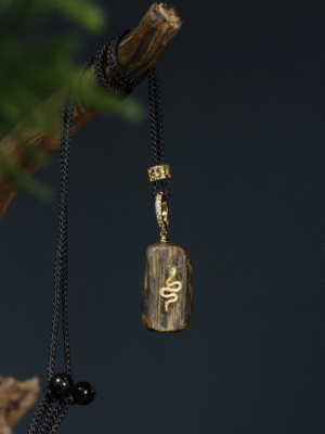 Agarwood Golden Snake Pendant