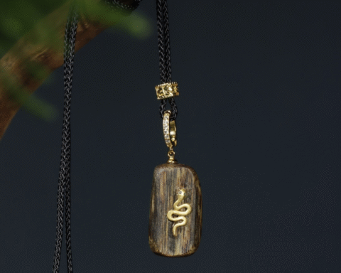 Agarwood Golden Snake Pendant